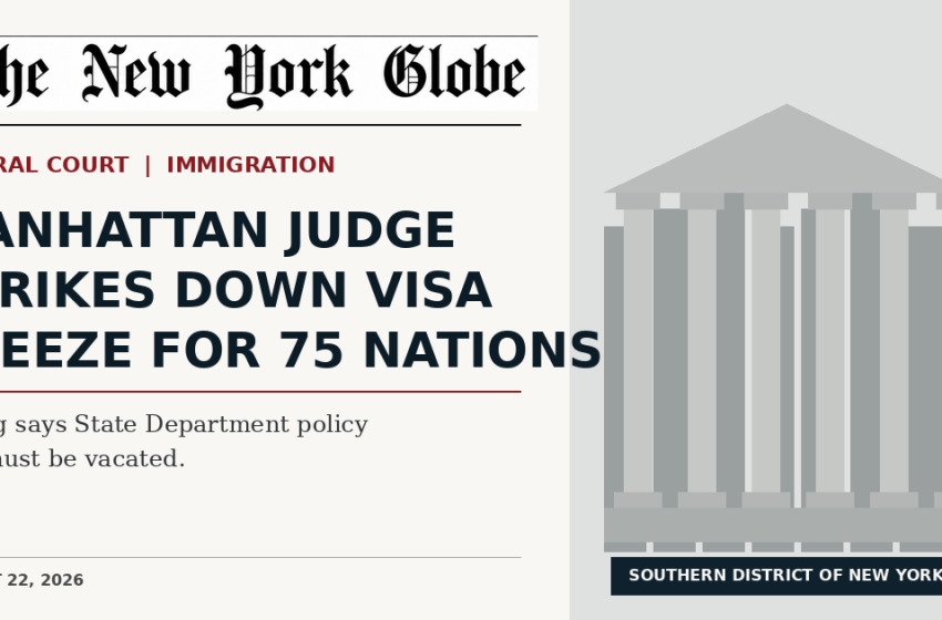  Manhattan Judge Strikes Down Immigrant Visa Freeze Affecting 75 Countries