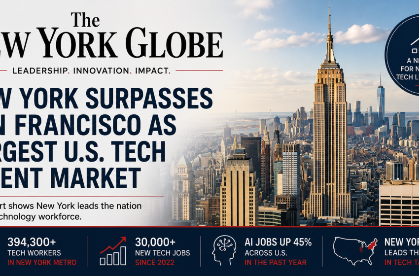  New York Surpasses San Francisco as Largest U.S. Tech Talent Market
