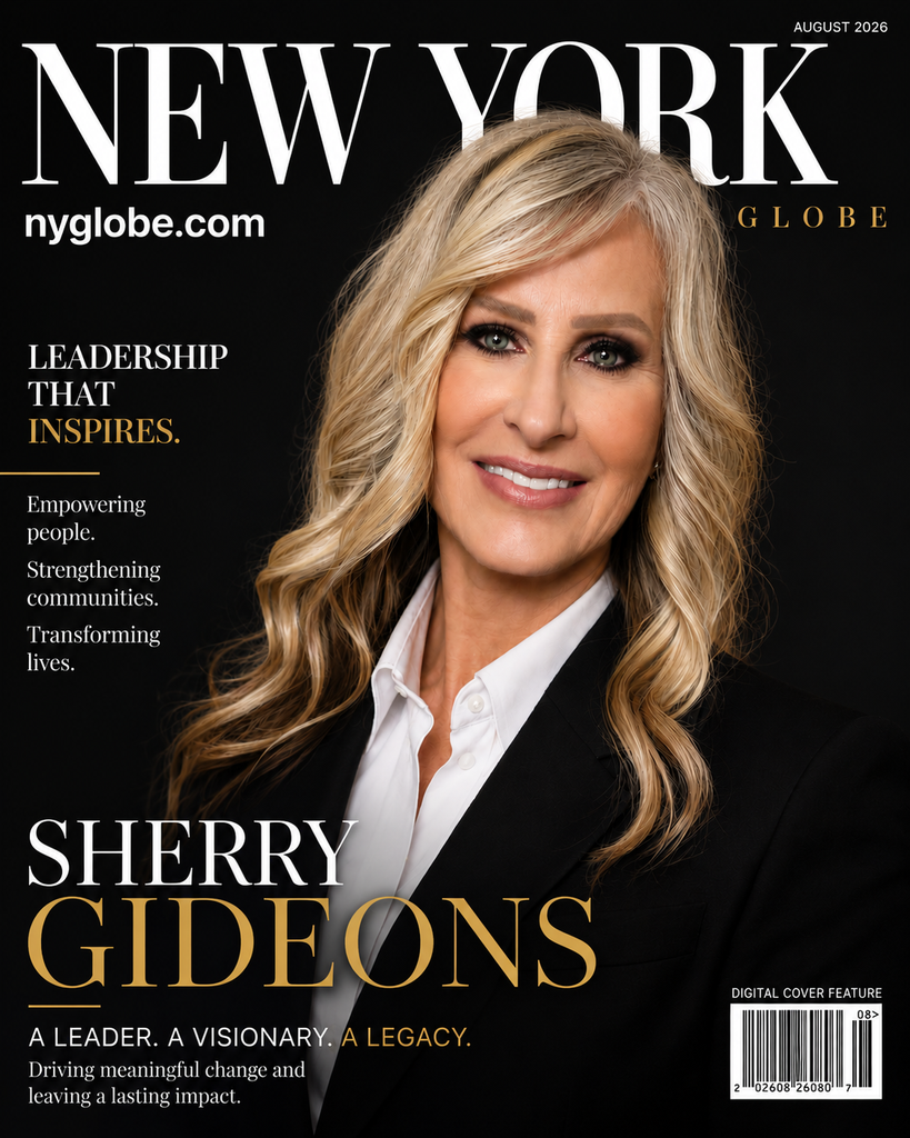 Sherry Gideons featured on The New York Globe magazine cover